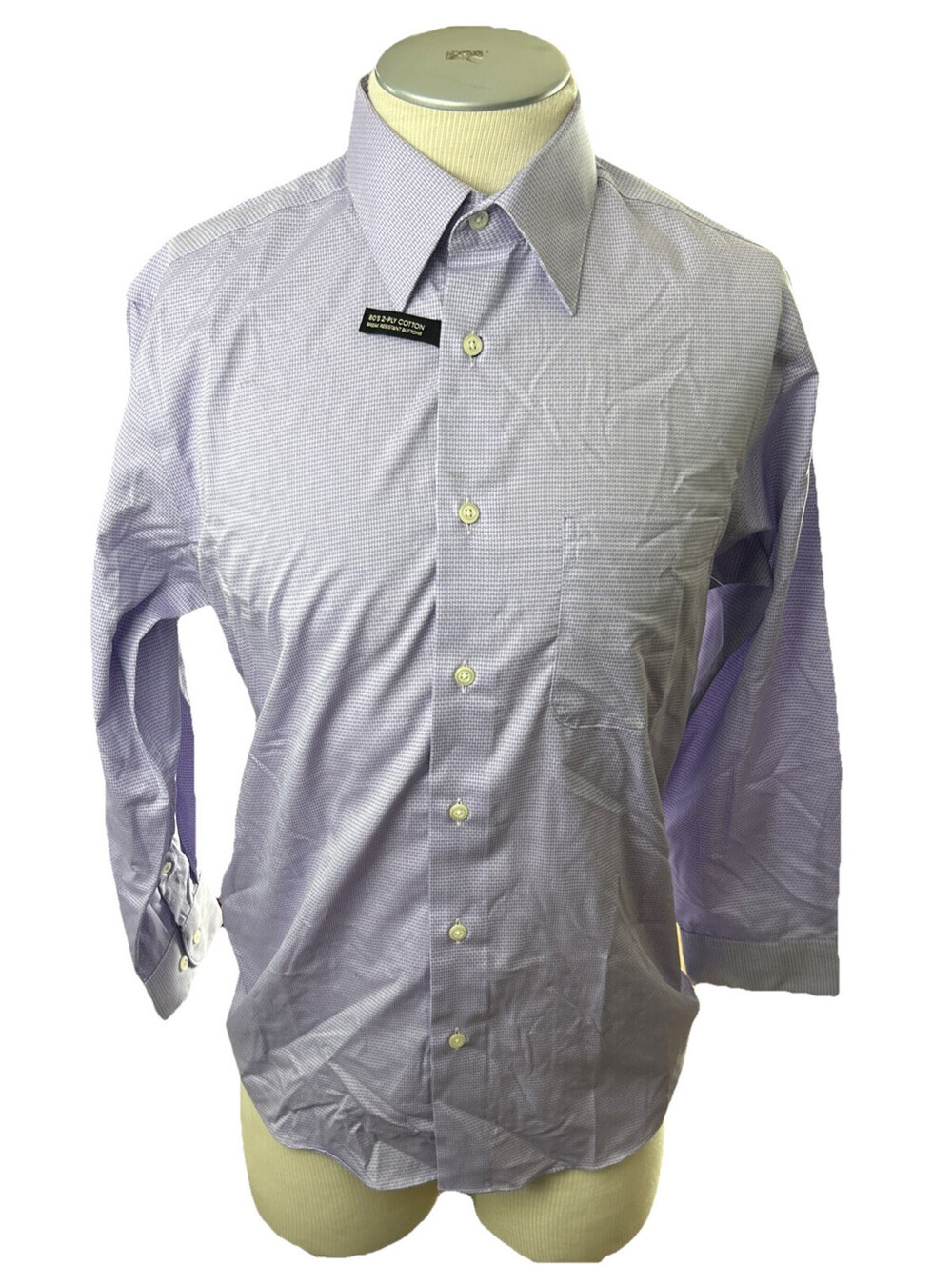 pronto uomo Mens shirt 15.5 32/33 Button Long Sleeves Purple 80’s 2 Ply Cotton